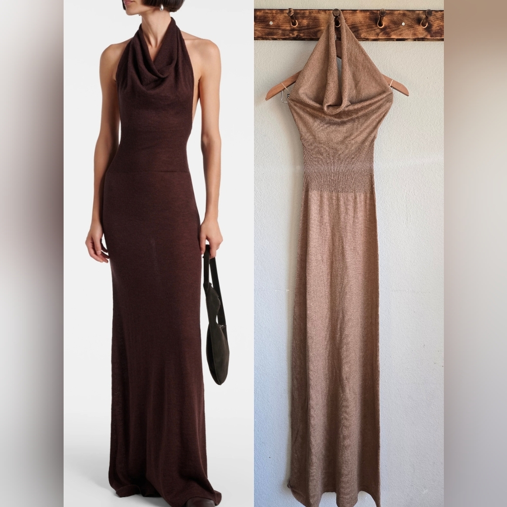 Aya Muse Reed Dress In Light Brown - Picture 2 of 10